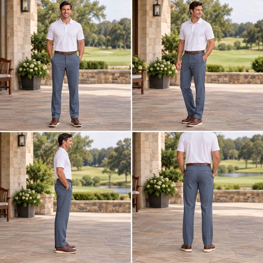 Peter Millar Wicking Men’s 36 Blue Performance Golf Pants Flat Front